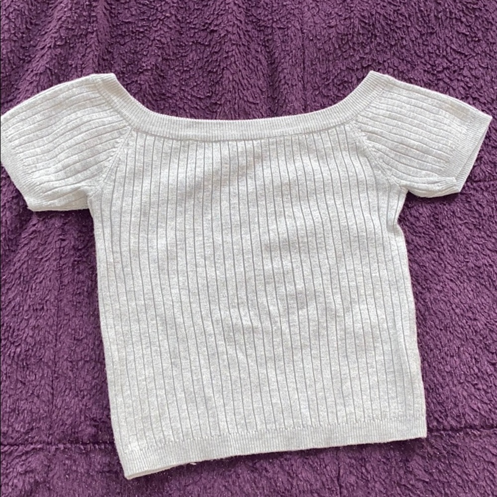 Forever 21 Off the Shoulder Ribbed Crop Top